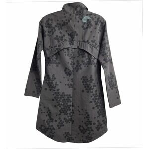 Skunkfunk Rain Coat Size Small Black Hexagon Print Full Zip Pockets